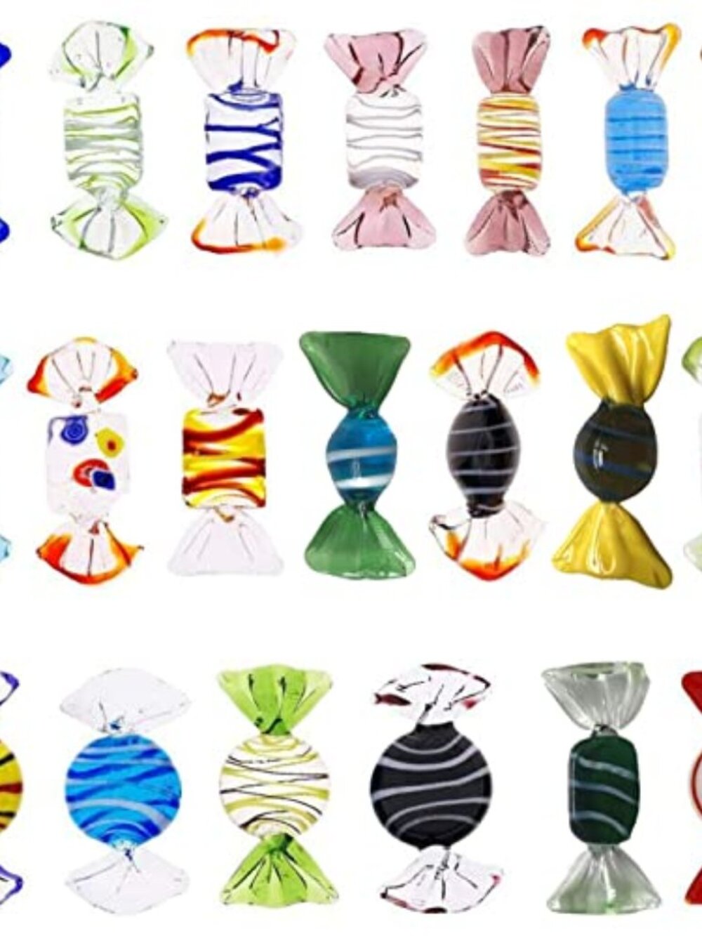 20pcs Glass Candy Ornament Vintage Sweets Candy for Home Party Wedding Christmas